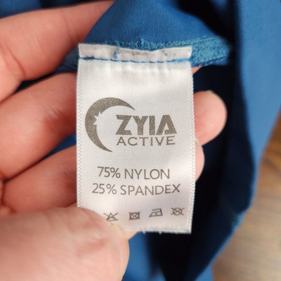 ZYIA Pants Womens 2 Blue Active Leggings Cropped Brilliant Mesh Corsair Athletic - Picture 10 of 11